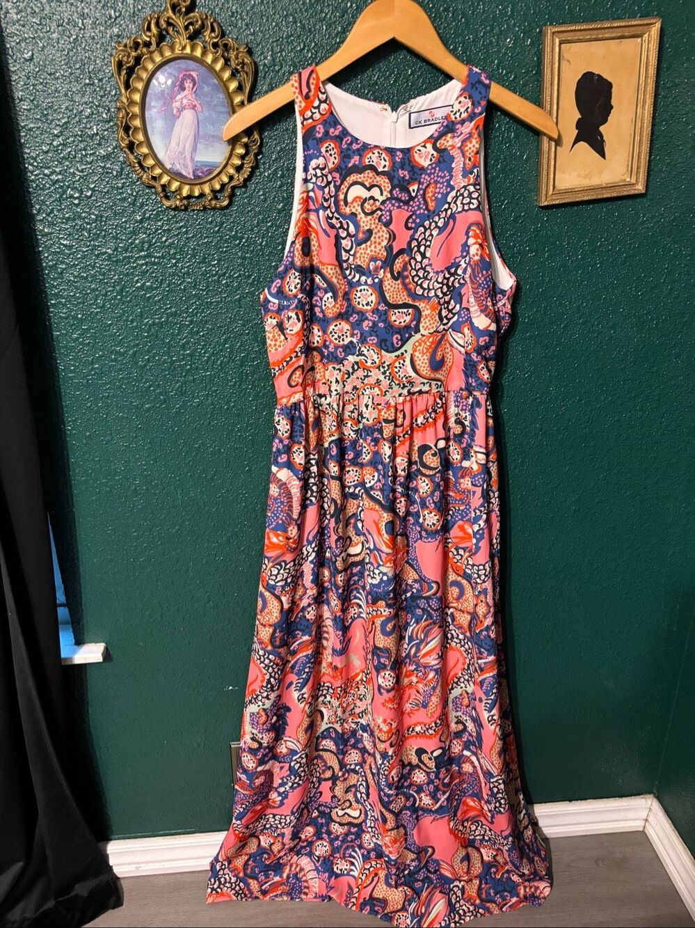 CK BRADLEY PRINTED MAXI DRESS SZ MEDIUM